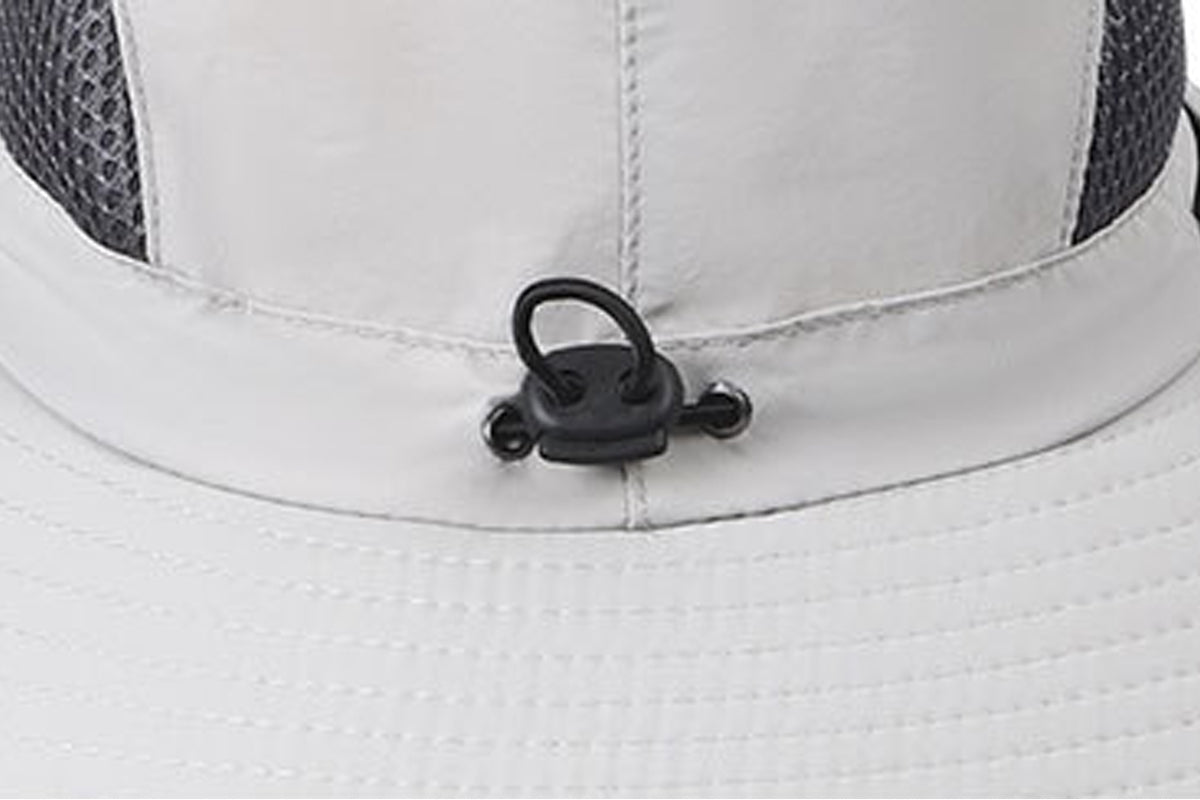 Wide Brim Solar Cooling Fan Hat Outdoor Breathable Mesh Face Cover Neck Shade