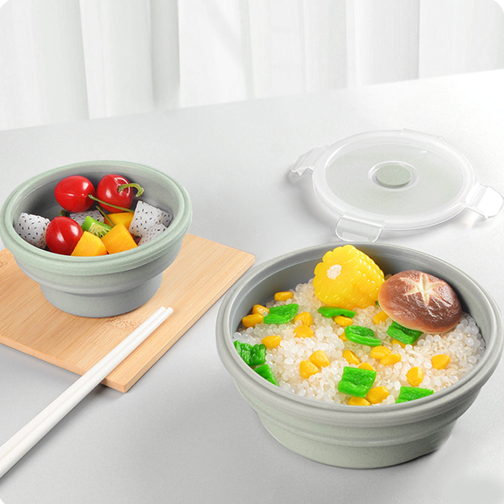 4Pcs Collapsible Food Storage Containers with Lid Microwave Freezer Security