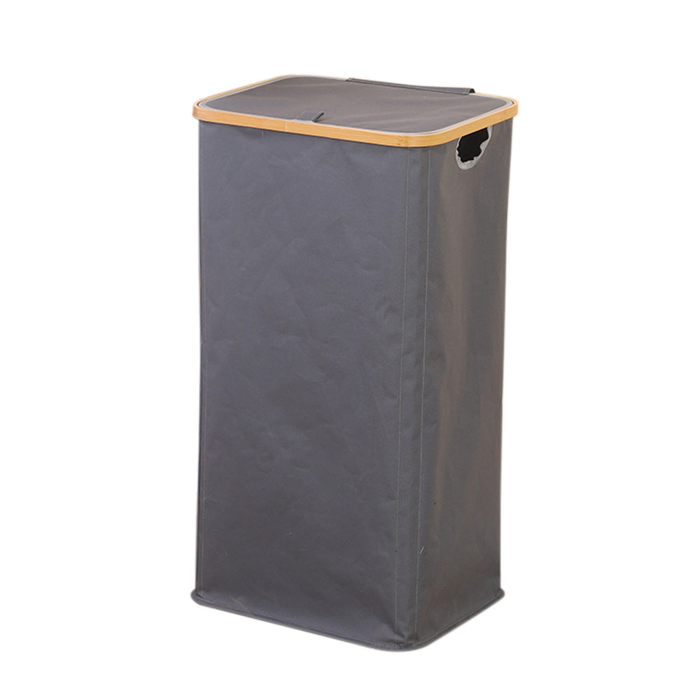 100L Laundry Basket with Lid Clothes Hampers for Laundry with Bamboo Handles Removable Bag