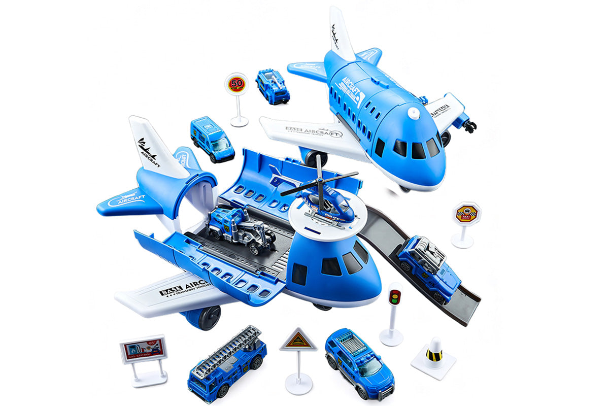 Kids Transformable Airplane Transport Playset Transformable Storage Plane Toy