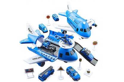 Kids Transformable Airplane Transport Playset Transformable Storage Plane Toy