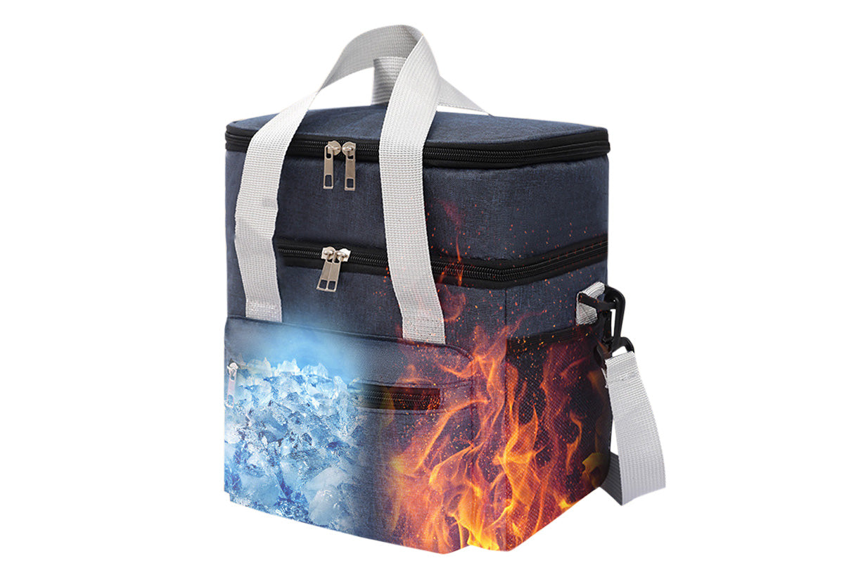Double-Layer Insulated Portable Lunch Bag Cooler Food Container