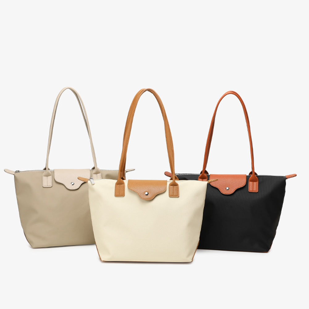 Stylish Waterproof PU Tote Bag for Women Shoulder Handbag with Top Handle