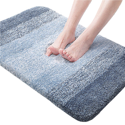 Gradient Stripe Microfiber Bath Mat Absorbent Quick Dry Bathroom Rug with Rubber Backing Machine Washable