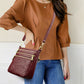 Genuine Leather Crossbody Shoulder Bag Multi-Compartment Water-resistant Handbag