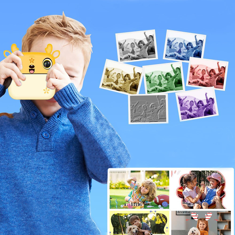 Kids Instant Camera Dual Camera Print Cam 1080P Video Recorder Camera
