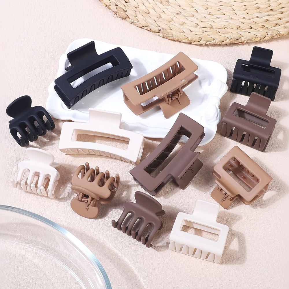 12Pcs Strong Hold Non-Slip Hair Clips for Women 3 Sizes for Thin Thick Curly Hair