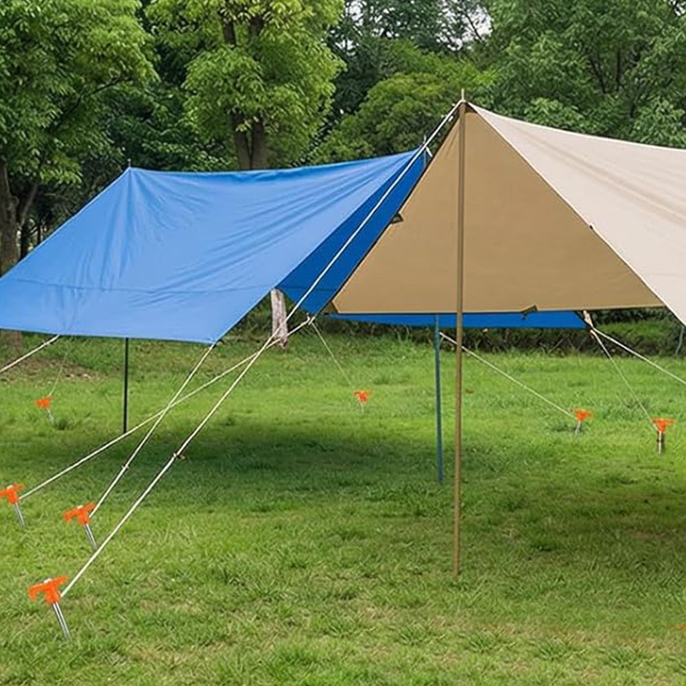 10 Pack 7 Inch Tent Stakes Carbon Steel Rustproof Orange Top for Camping Canopy Securing