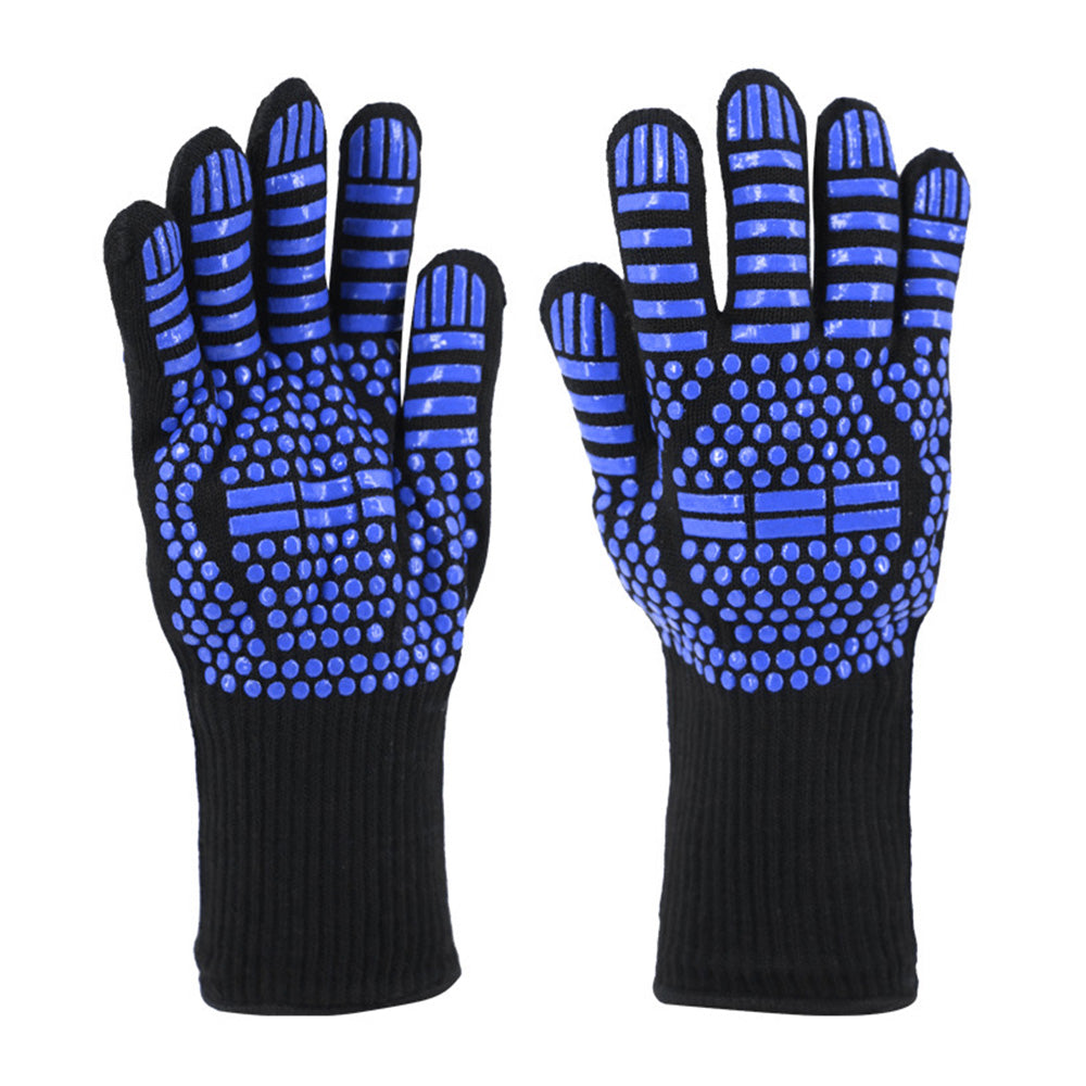 Heat Resistant Oven Gloves Double Sided Silicone Slip Resistant BBQ Gloves
