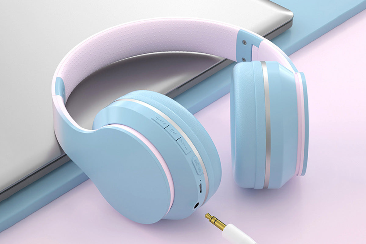 Foldable Wireless Headphones Over Ear Bluetooth Headset with Mic