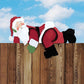 Christmas Fence Decoration Santa Claus Peeking Yard Garden Outdoor Sign