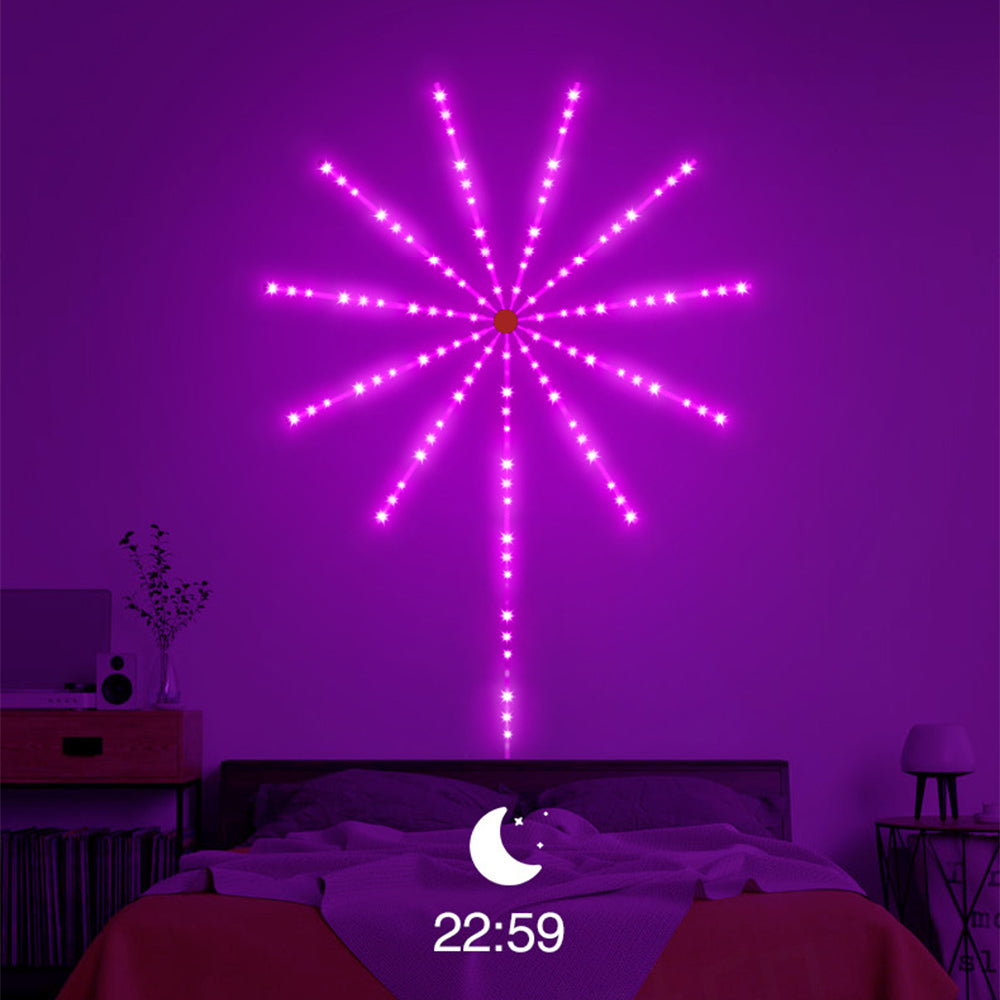 App Control Launch Burst Effect Color Changing USB Smart Firework Led Strip Lights with Remote for Christmas Decor Bedroom