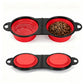 Portable Foldable Dual Pet Bowls for Cats Dogs Outdoor Home Use