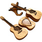 3Pcs Portable Wooden Acoustic Guitar Picks with Box and Holder
