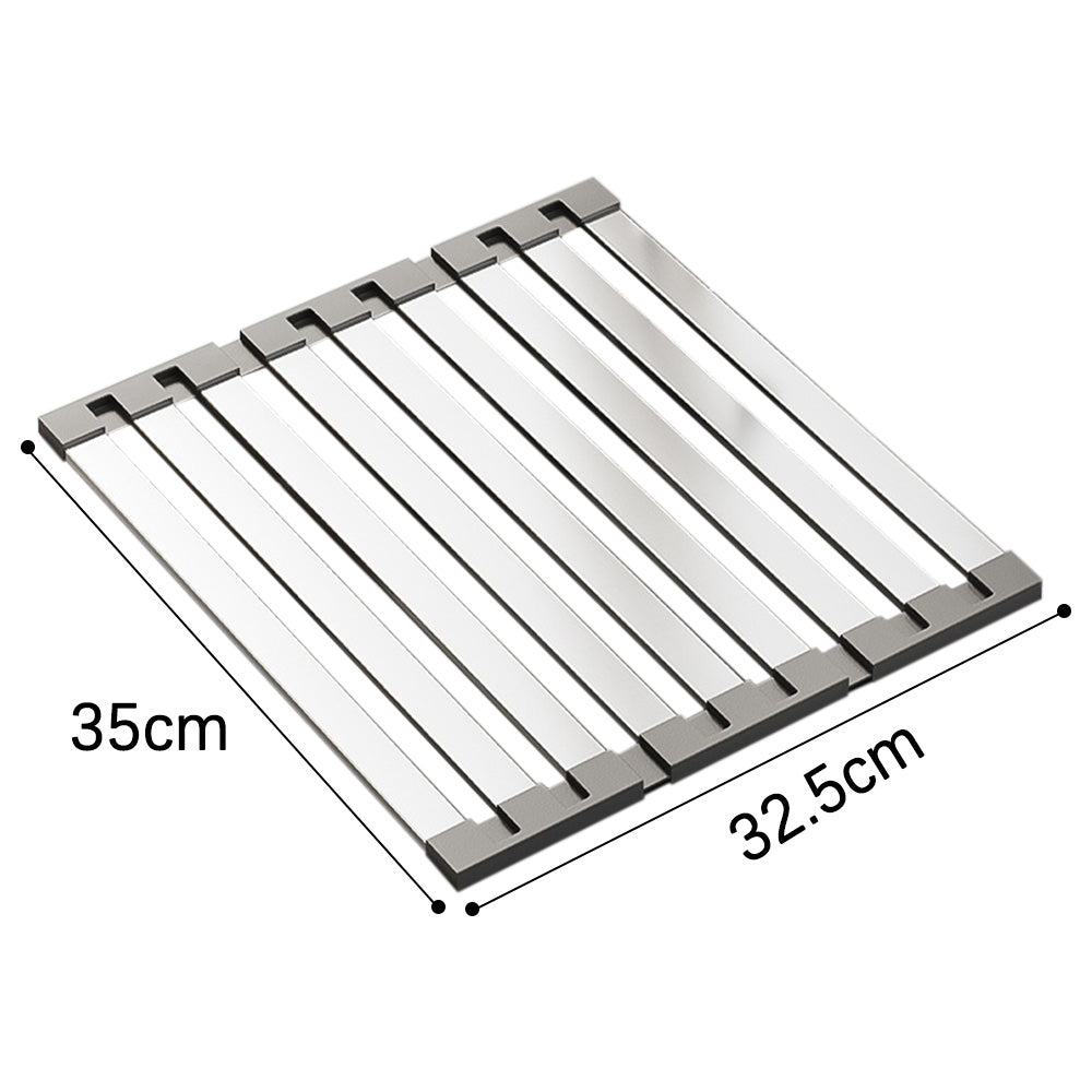 Dish Rack Drying Drainer Stainless Steel Over Sink Rack Foldable Dish Drainer for Kitchen
