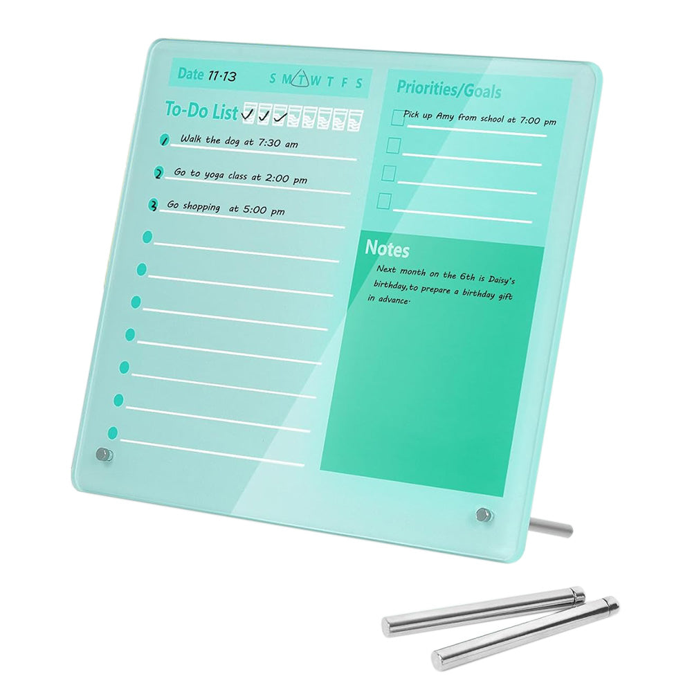 Thick Acrylic Dry Erase Board for Desk Planner with Stand