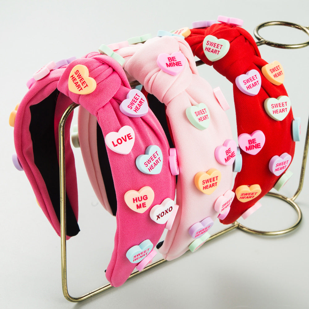 Love Heart Wide Knot Headbands for Women and Girls
