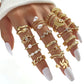 23Pcs Geometric Knuckle Ring Set Gold Silver Stackable Rings for Women