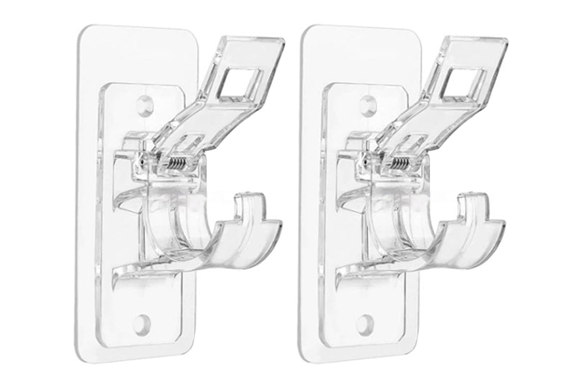 No Drill Self Adhesive Curtain Rod Brackets Transparent Invisible Holders for Curtains Towels