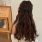 6Pcs Artificial Silky Satin Bow Hair Clips Ribbon Accessories