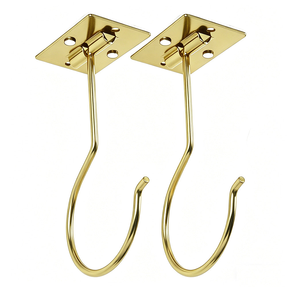 2Pcs Self Adhesive Foldable Banana Hook for Under Cabinet Metal Holder for Kitchen