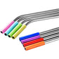 40Pcs Reusable Stainless Steel Drinking Straws with Silicone Tips
