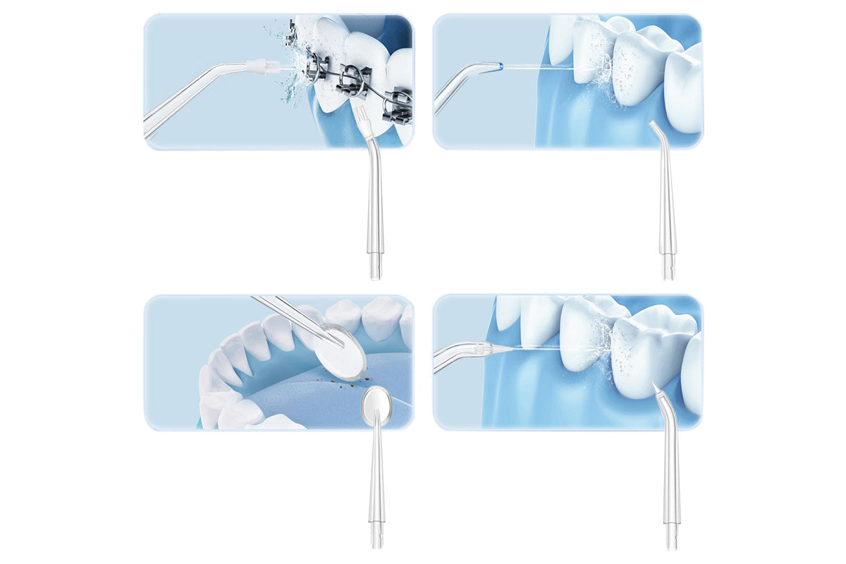 Cordless Water Dental Flosser For Teeth Electric Teeth Cleaner With 4 Replaceable Jet Tips