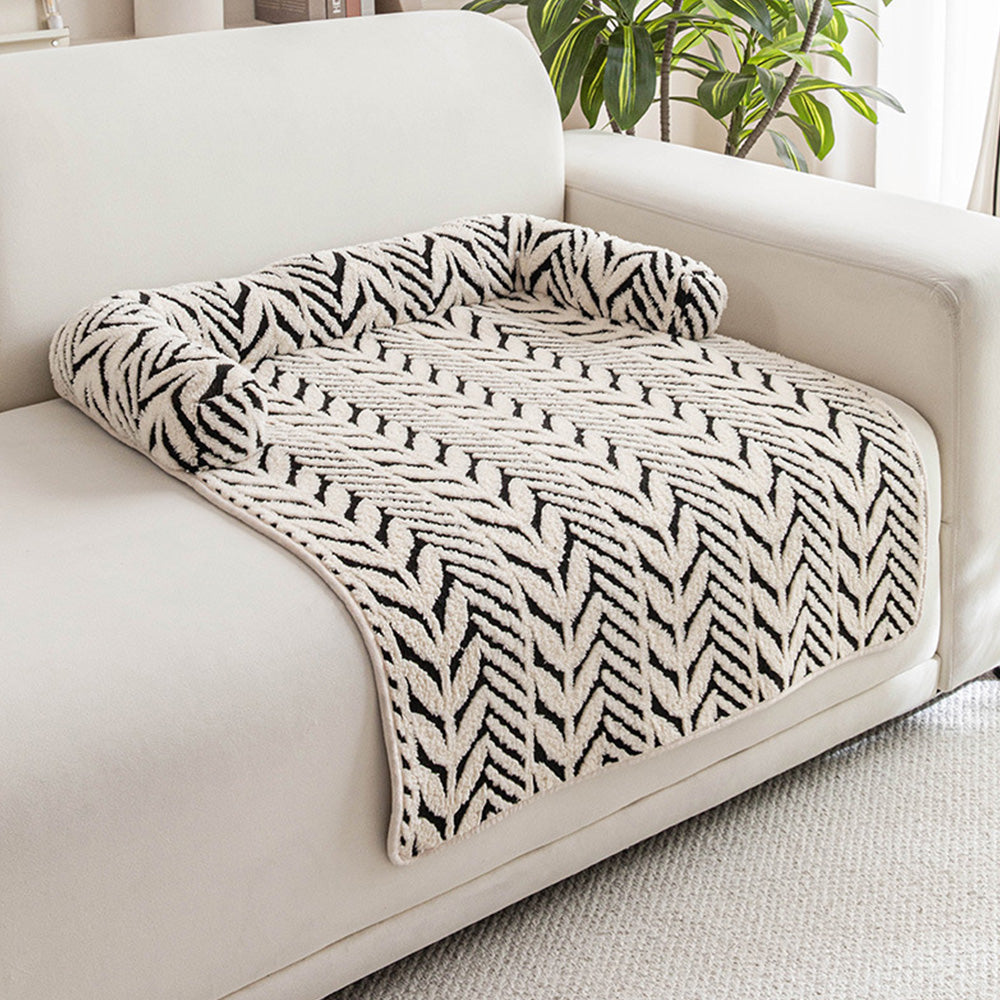 Thick Plush Non Slip Pet Mat for Sofa Chair Window Seat-Black