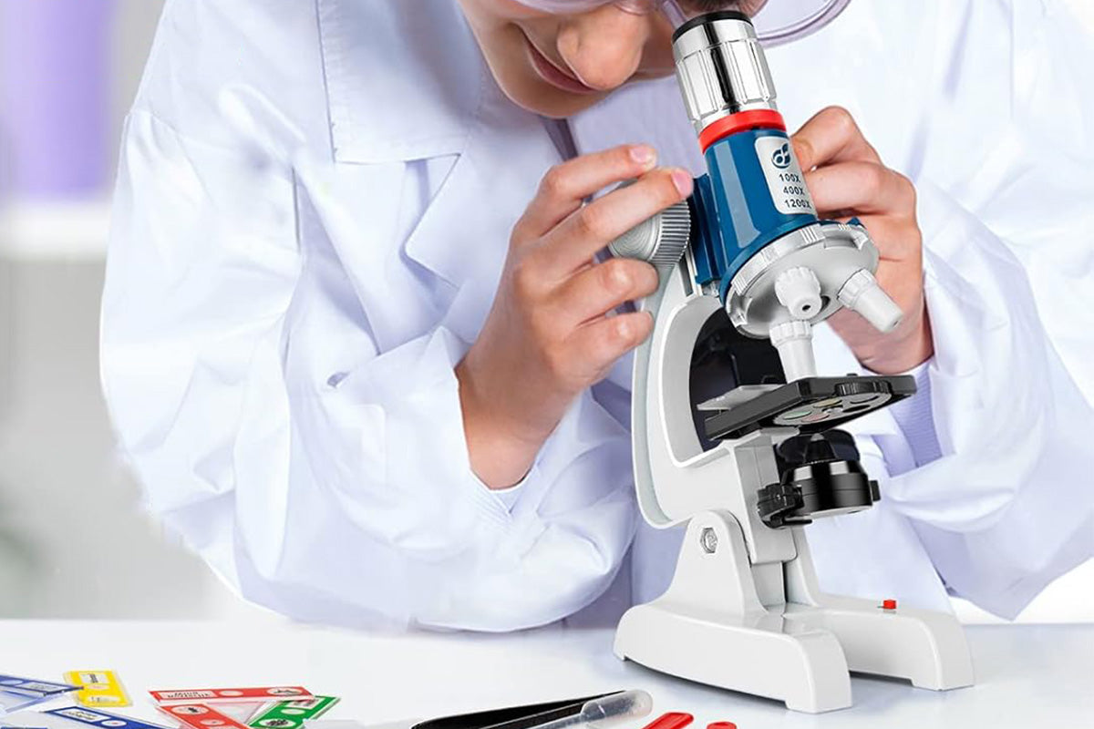 Microscope Kit Magnification Science Experiment Toy for Little Ones Ages 6