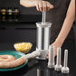 Stainless Steel Sausage Stuffer with 4 Tubes Manual Meat Stuffer for Home