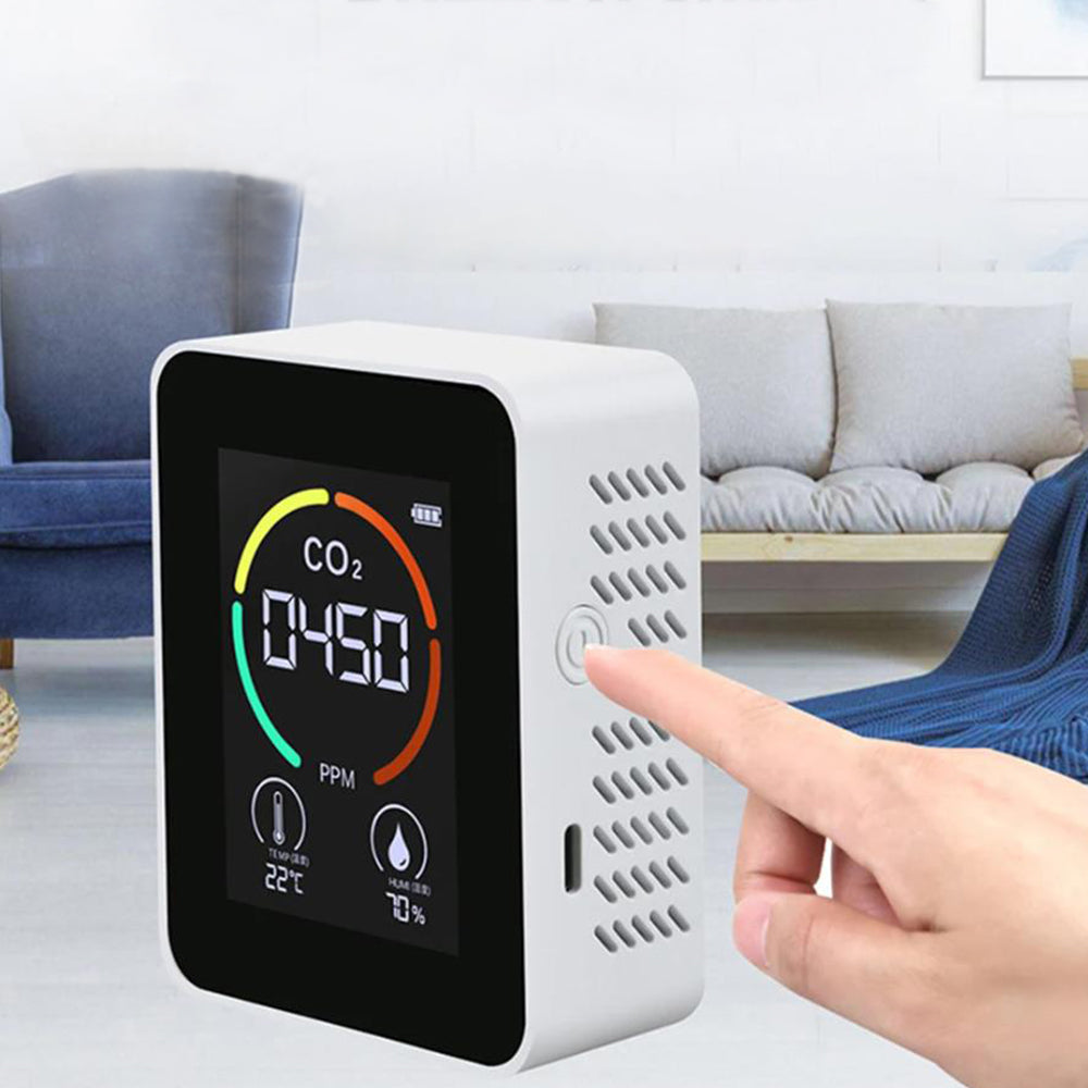 3-in-1 CO2 Meter Temperature Humidity Air Quality Monitor Detector