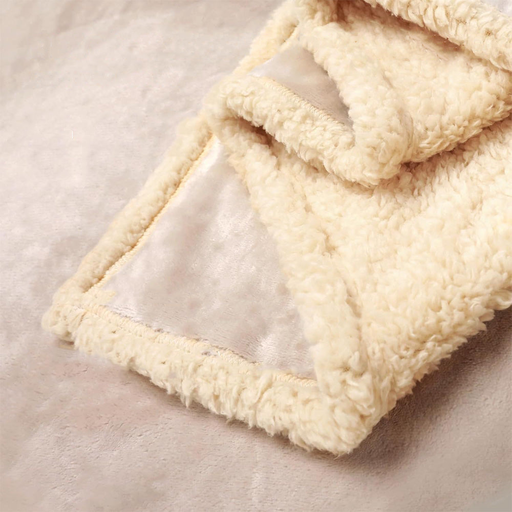 Pet Blanket for Dog Puppy Cat Reversible Flannel Fleece Sherpa Furniture Protector for Sofa Bed Couch