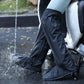 Water-resistant Shoe Covers with Reflective Strip Anti Slip Rain Boot Covers for Cycling Hiking-Black