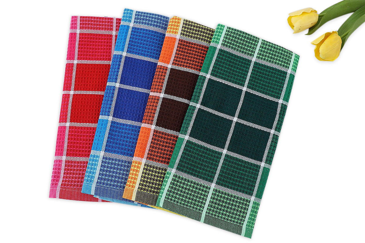 4Pcs Polyester Cotton Kitchen Tea Towels High Absorbent Dish Cloths