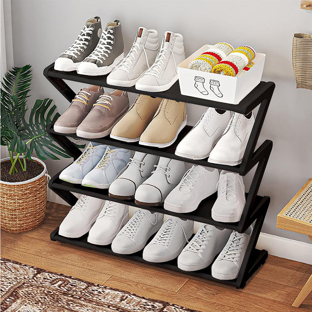 4 Tier Shoe Rack Storage Organizer Shelf Stand Shelves Shoe Storage