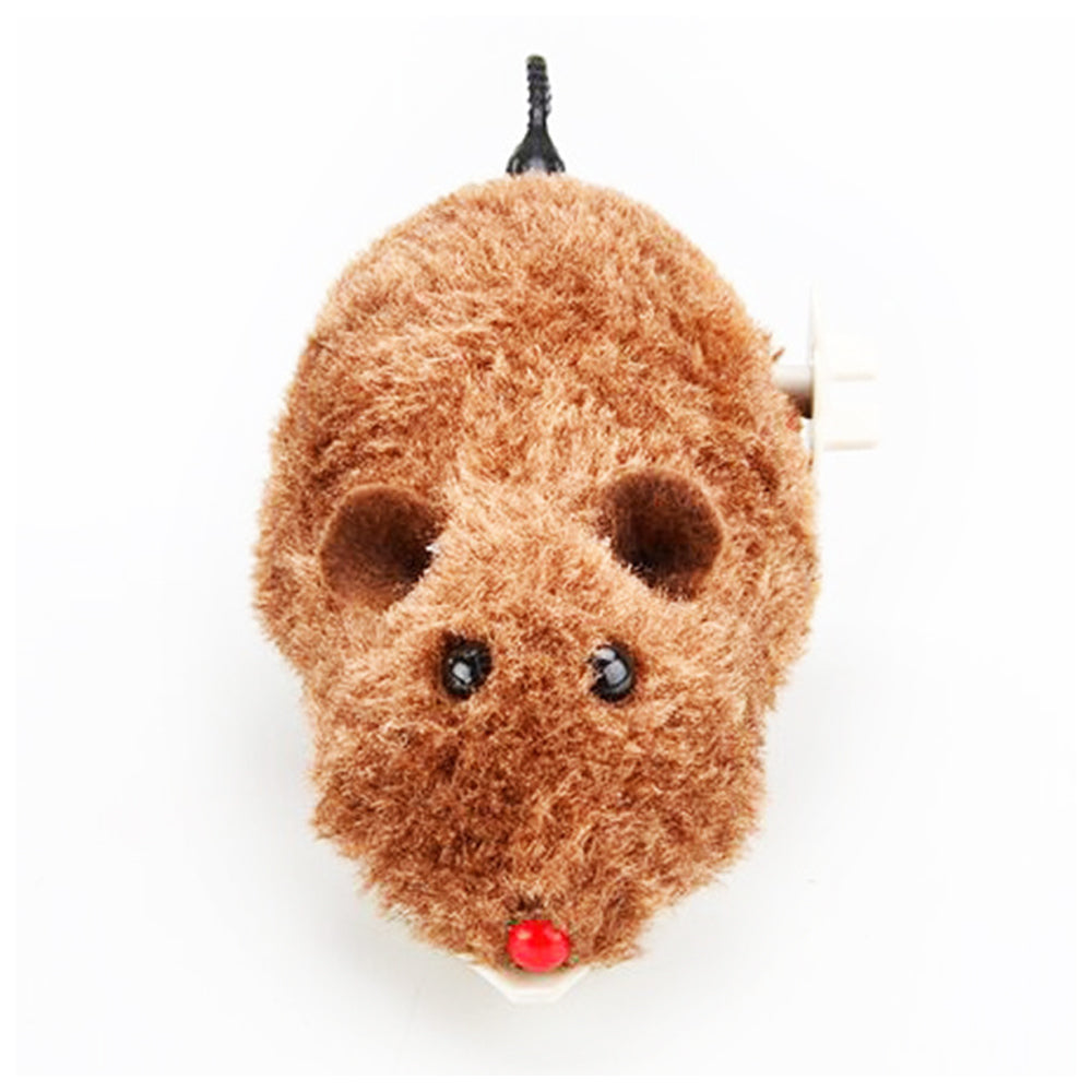 4Pcs Clockwork Plush Mouse Cat Dog Playing Toy