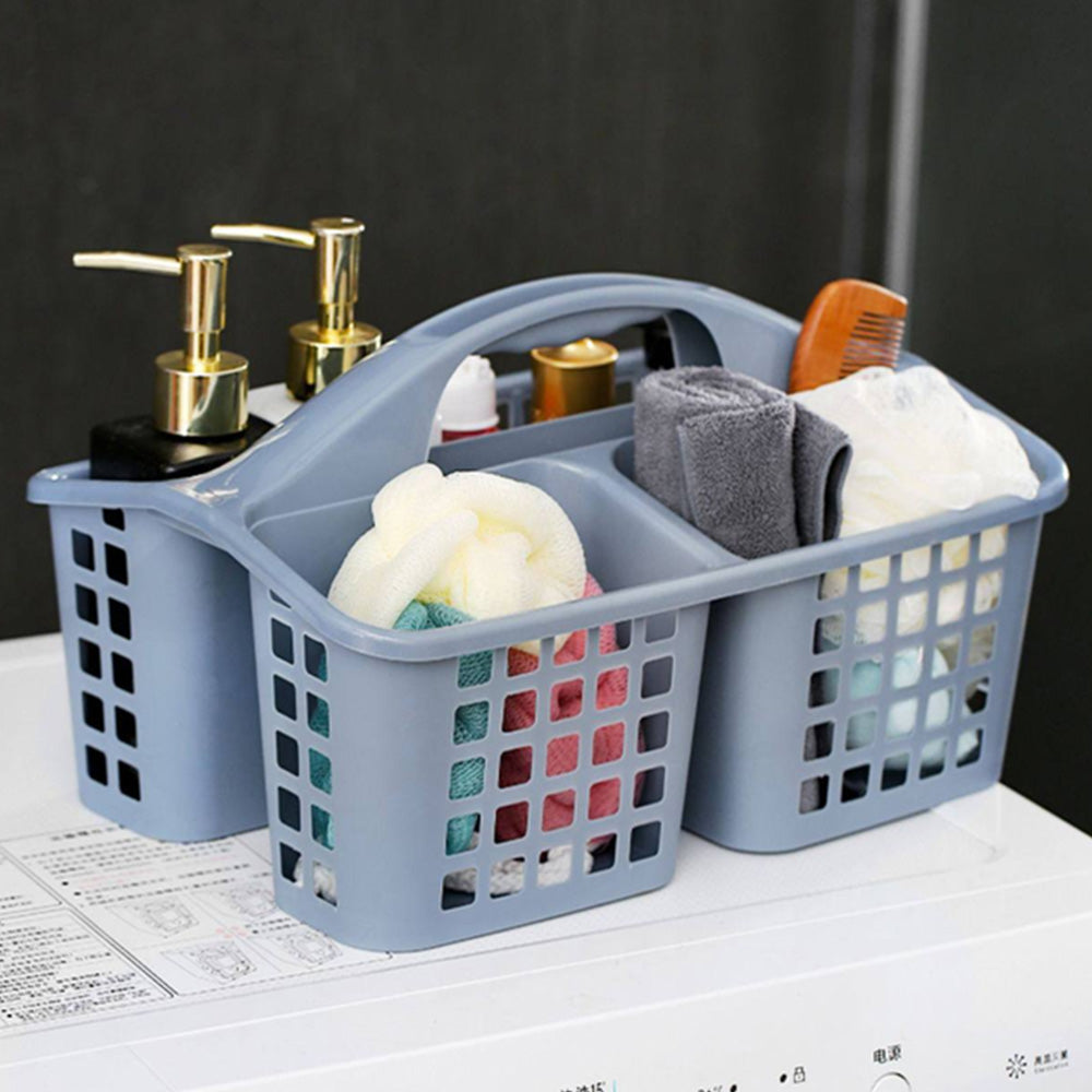 4 PCS Shower Caddy with Handle 3 Compartments Plastic Organizer Basket for Bathroom Kitchen
