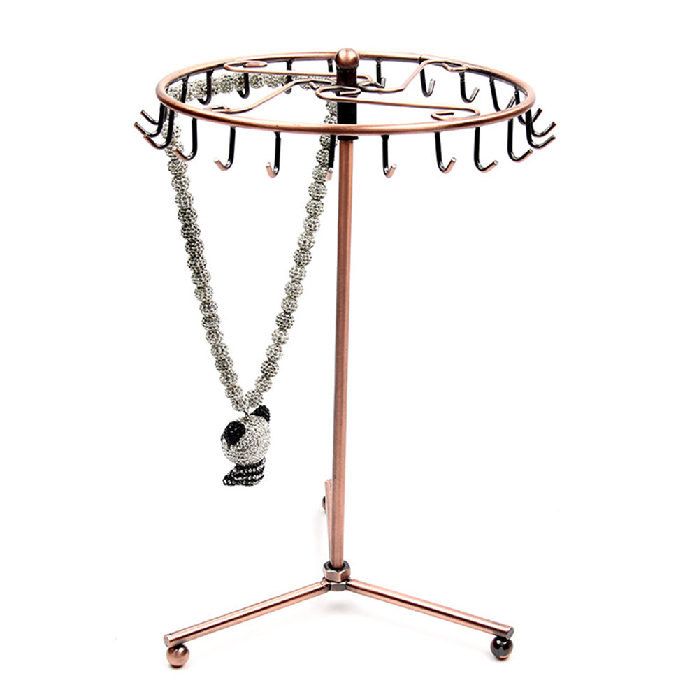 Jewelry Rotating Ring Necklace Display Rack with 23 Hooks