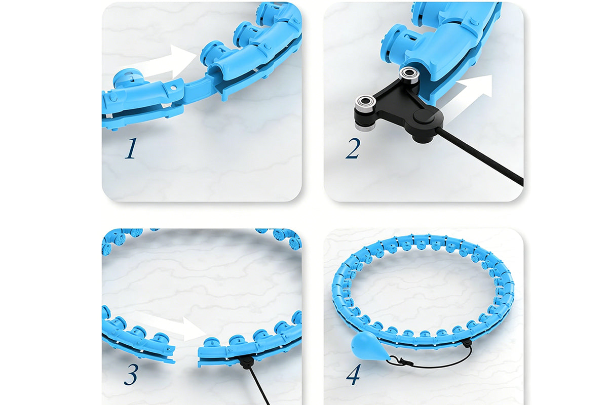 32 Section Detachable Weighted Hula Hoop Adjustable 26 to 58 Inches