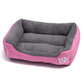Soft Winter Semi-Enclosed Pet Bed Mat with Raised Edges-Pink