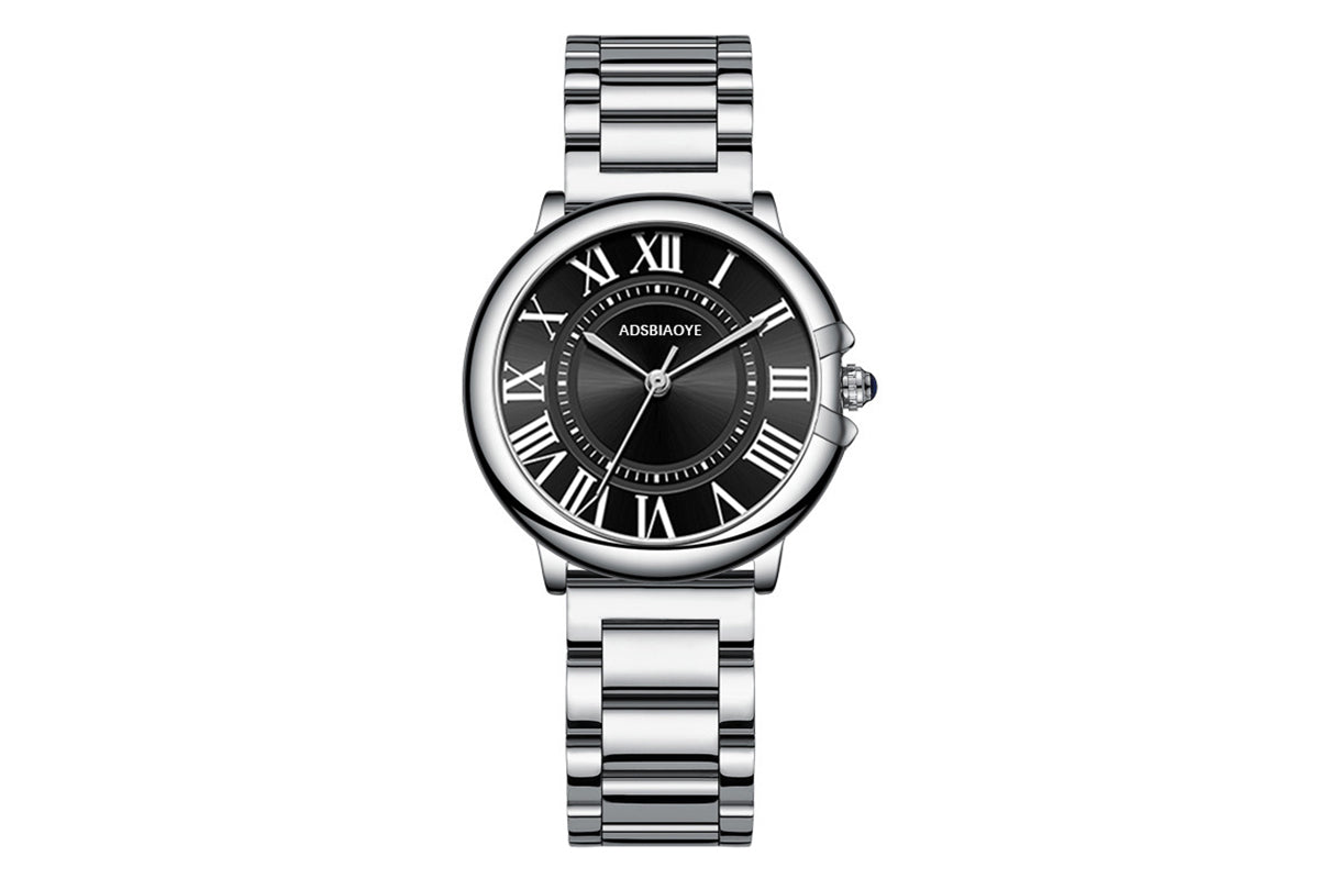Women's Quartz Watch Classic Dial Roman Numerals Stainless Steel Band