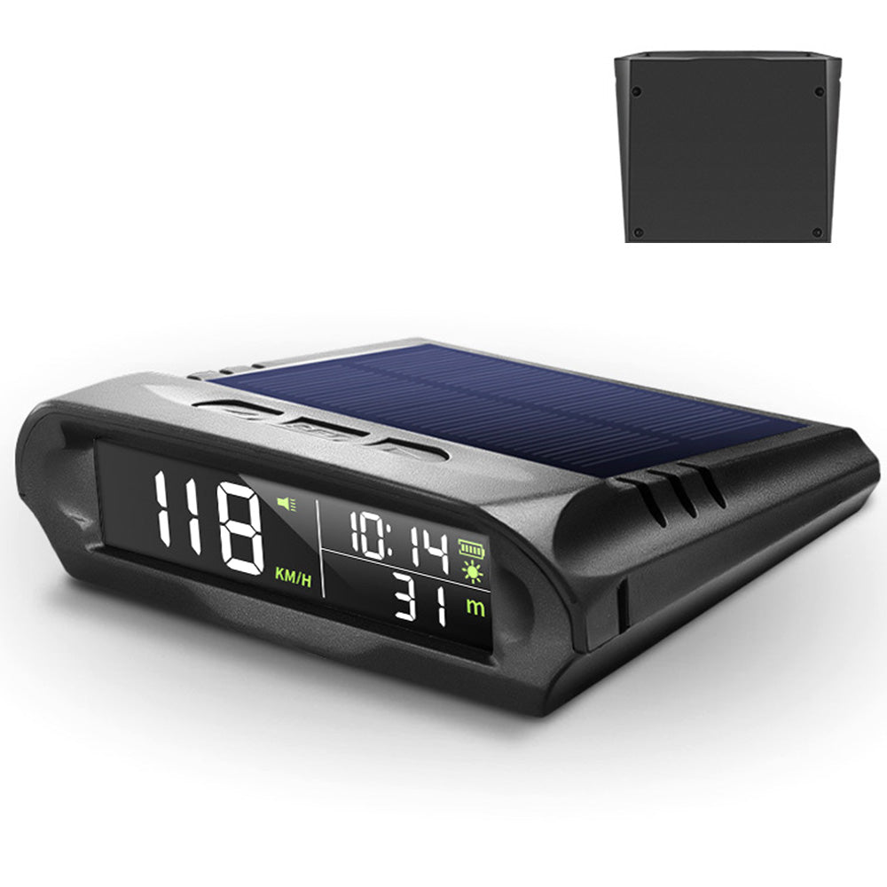Wireless Car HUD HEAD-UP DISPLAY Solar Panel Digital Speedometer