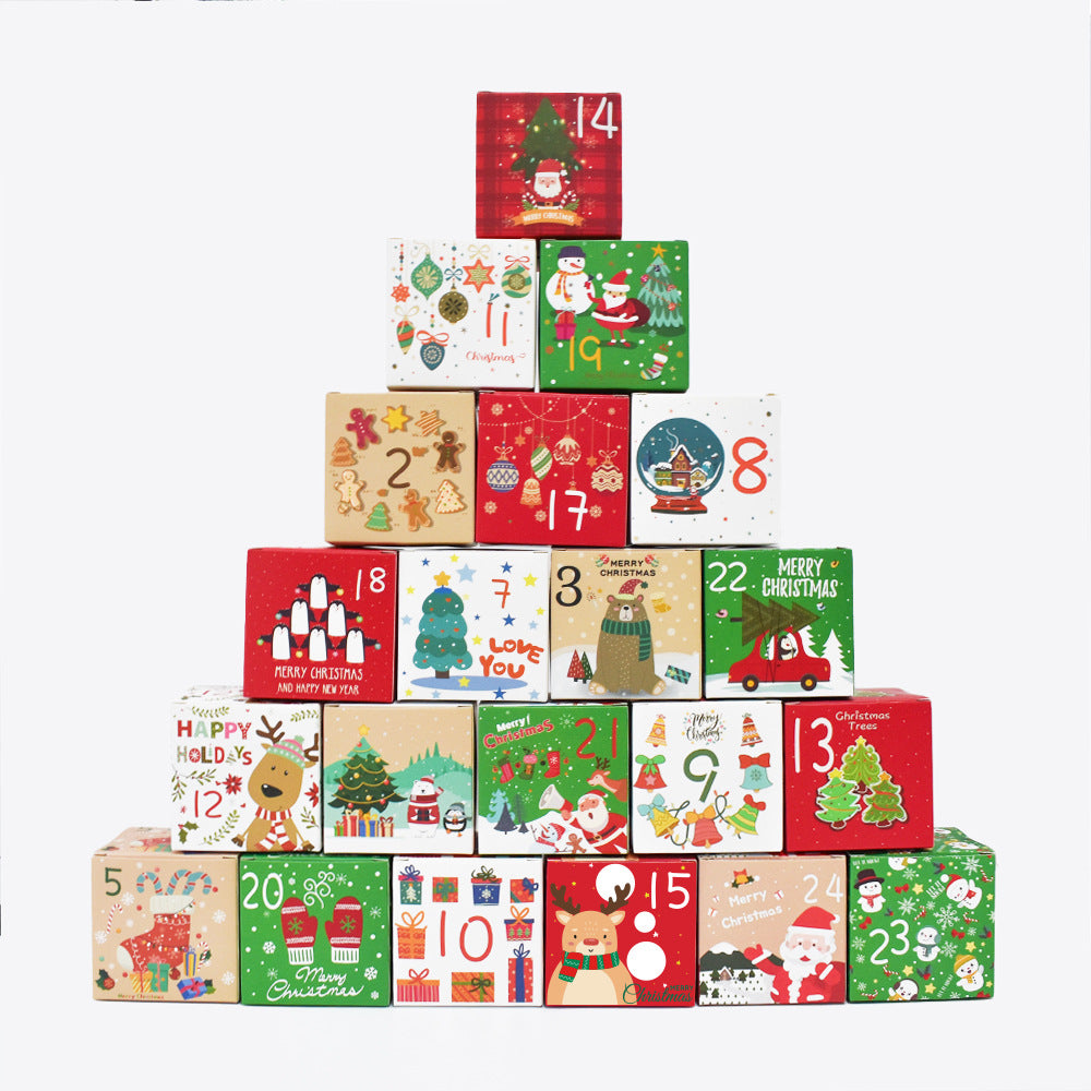 24 Pack DIY Christmas Advent Calendar Boxes 24 Days Countdown Gift Boxes