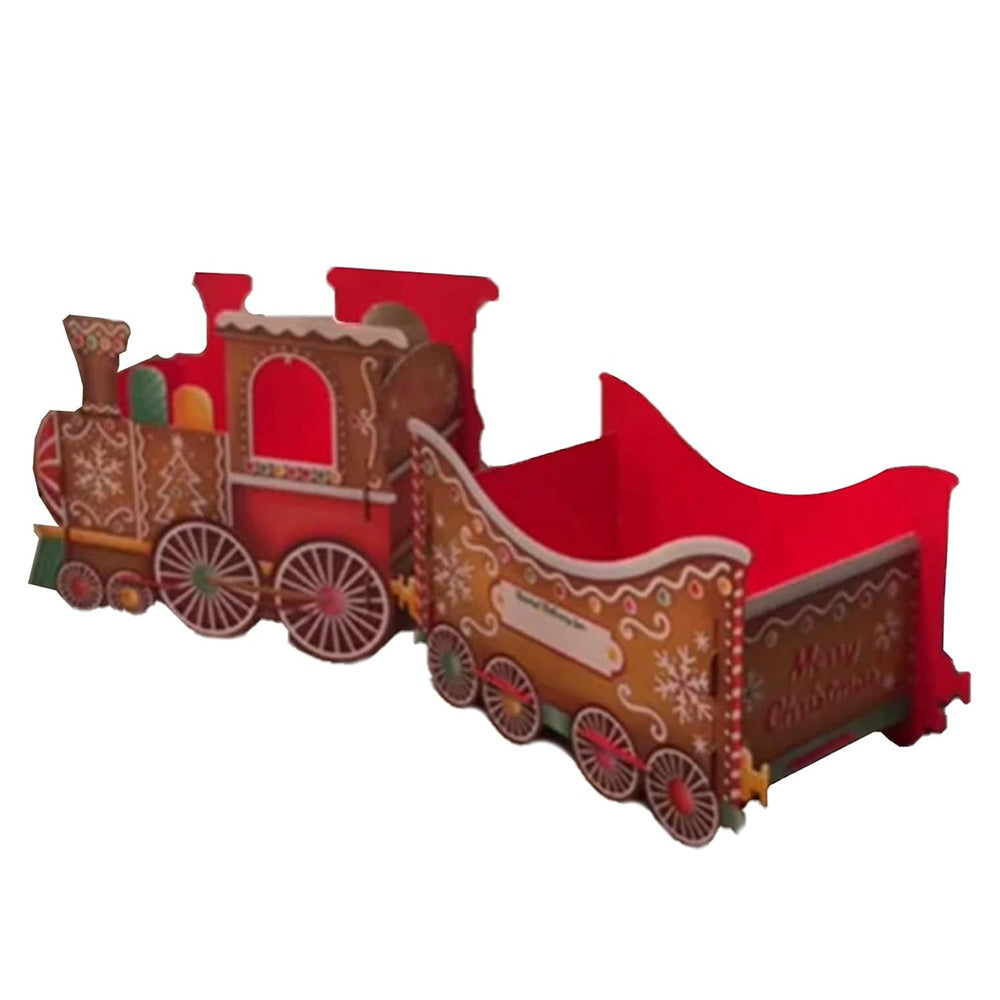 Santa Gift Train Christmas Cardboard Gift Box Present Holder Home Decoration