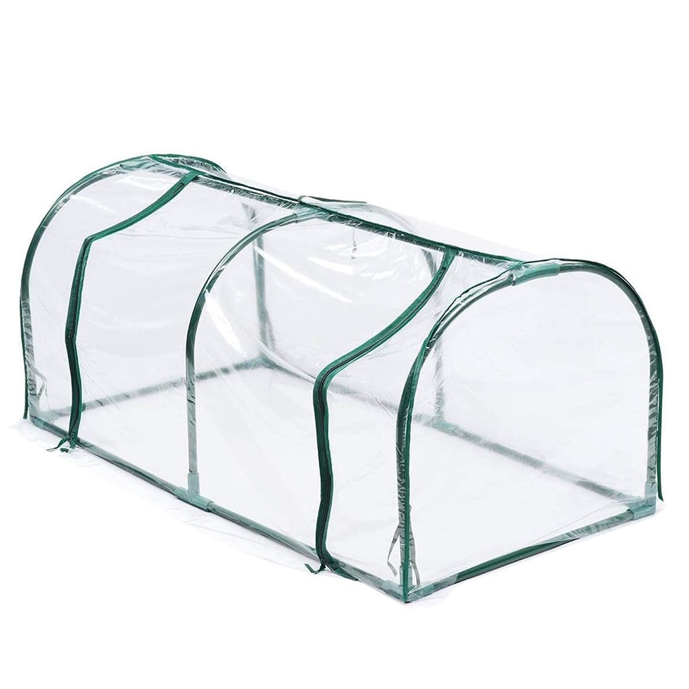 Clear Greenhouse Flower Garden Shed with Zipper Doors-Arch Shape