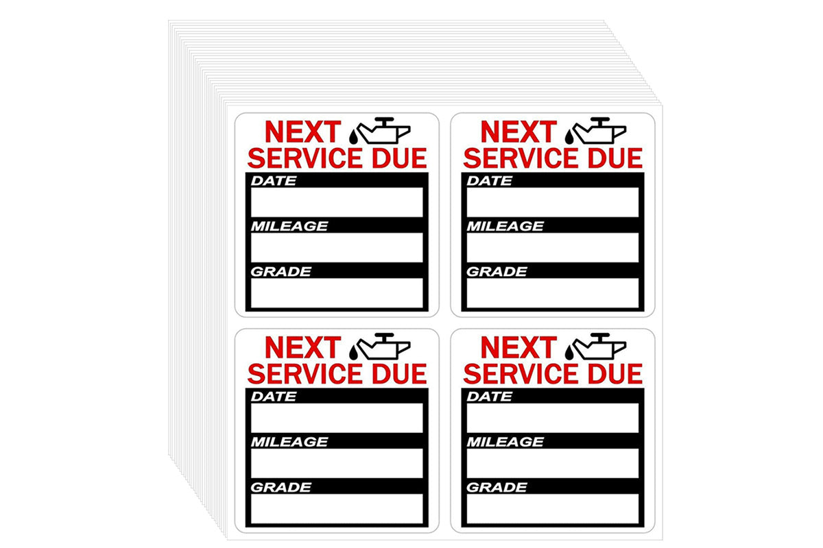 2" Oil Change Reminder Stickers 120 Stickers Static Car Maintenance Labels