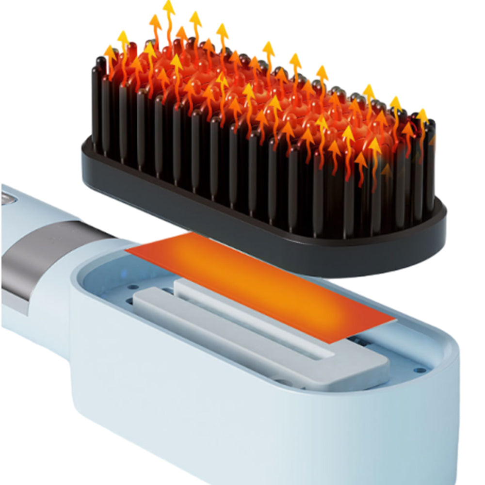 USB Rechargeable Cordless Negative Ion Hair Straightener Comb