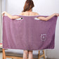 135x80CM Coral Fleece Bath Towel Wearable Wrap Absorb Bathrobe With Pocket