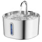 Automatic Pet Water Fountain USB 2.2L Stainless Steel for Cats and Small Animals