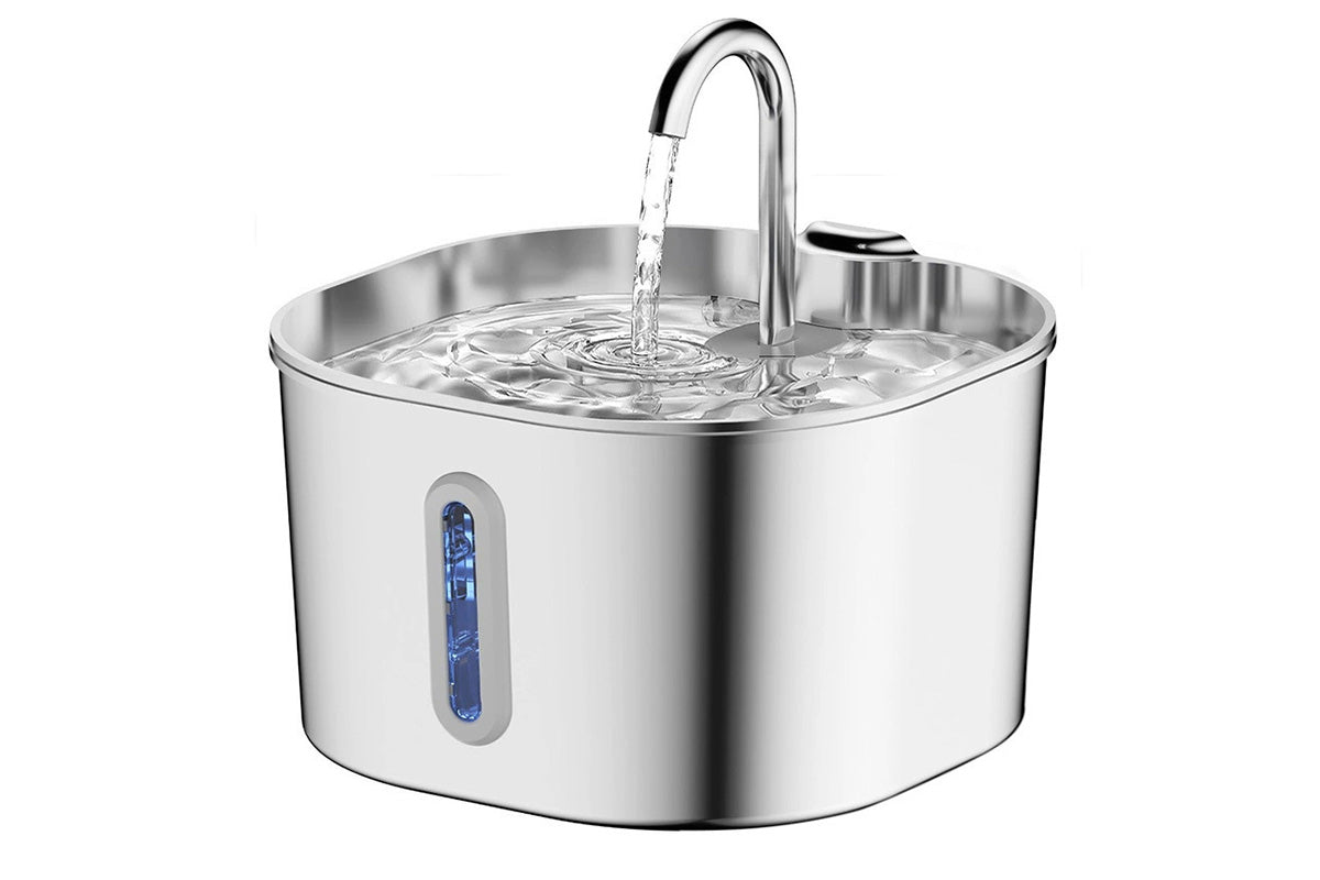 Automatic Pet Water Fountain USB 2.2L Stainless Steel for Cats and Small Animals